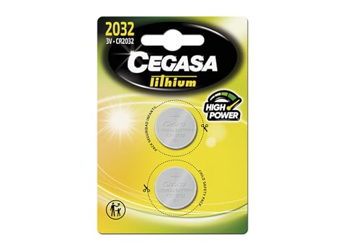CEGASA CR2032 3V Pack 2 Pilas Botón de Litio