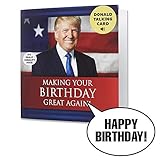 Donald Trump Talking Birthday Card with Sound — Funny Patriotic Greeting Card That Plays Trump's Real Voice — Novelty Birthday Gifts for Him & Her from Son or Daughter, with Envelope