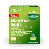 Amazon Basic Care Nicotine Polacrilex Coated Gum 4 mg, Cool Mint Flavor, Stop Smoking Aid, Quit Smoking, Reduce Cravings, 160 Count