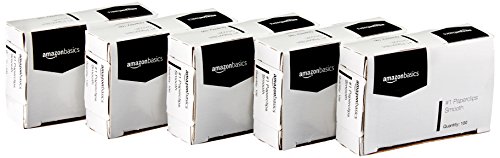 Amazon Basics No. 1 Paper Clips, Smooth, 1000 Count (10 Pack of 100)