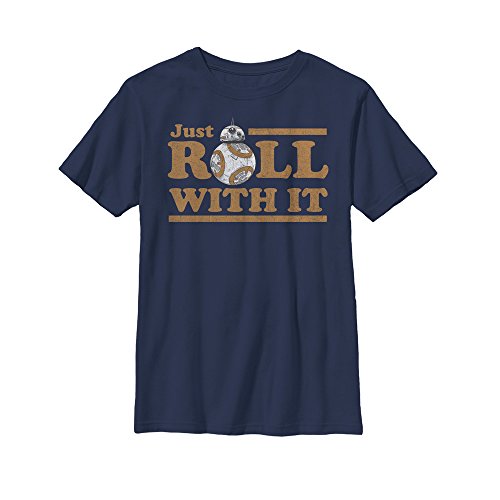 Star Wars Little Boys Episode 8 BB-8 Just Roll with It, Bleu Marine, Taille XS, 