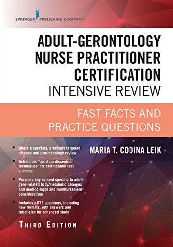 Adult-Gerontology Nurse Practitioner Certification Intensive Review: Fast Facts and Practice Questions (Book + Free App) book cover