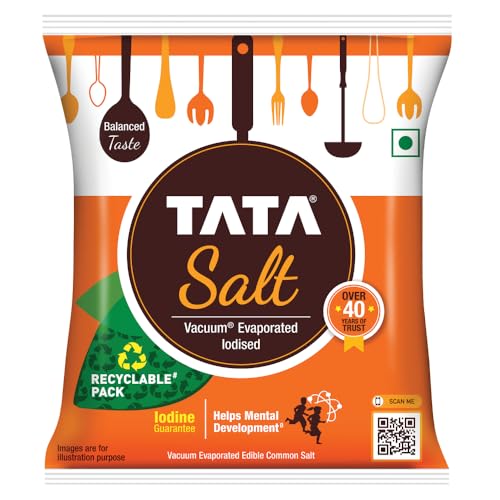 Tata Salt 1 Kg, Free Flowing and Iodised Namak
