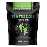 Tea Tree Oil Foot Soak with Epsom Salt - Made in USA - for Toenail irritations, Athletes Foot, Stubborn Foot Odor Scent, Softens Calluses & Soothes Sore Tired Feet - 16 Ounce