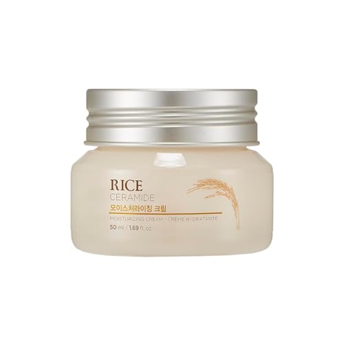 The Face Shop Rice Ceramide - Crema Hidratante Coreana | Ceramidas de Arroz Nutrición Profunda | Fortalece y Repara la Barrera de la Piel | Mejora Elasticidad K-Beauty 50 ml
