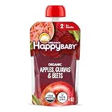 Happy Baby, Clearly Crafted Stage 2 Organic Baby Food, Apple Guava and Beet, 4 oz, Clear Pouches Let You See Every Delicious Bite, Stage 2 Baby Food Pouches Are Great for 6 Months and Up