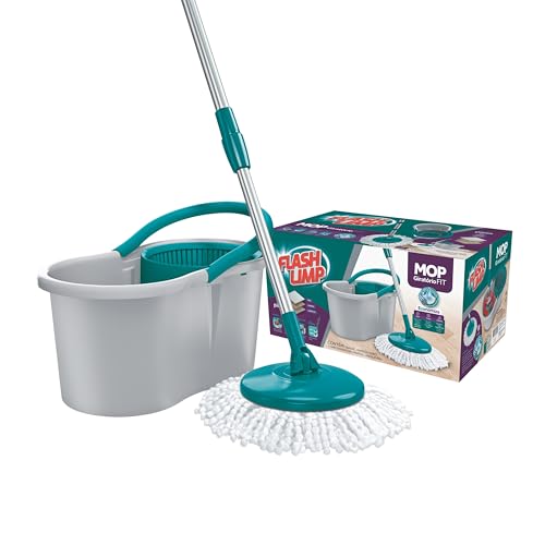 Mop Giratório Balde 8 Litros Flash Limp com 2 Refis