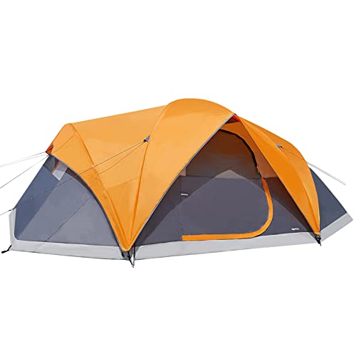 Amazon Basics - Tienda de campaña con cúpula para 8 personas, 15 x 9 x 6 pies, naranja y gris