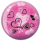 Brunswick Bowling Products Hearts Glow Viz-A-Ball Bowling Ball 10Lbs, Pink/Black, 10 lbs