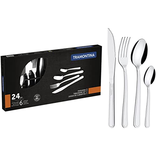 Jogo Talheres Faqueiro Búzios Aço Inox 24 Peças Tramontina