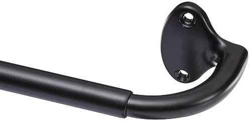 Amazon Basics - Barra de cortina oscurecedora ajustable para oscurecimiento de habitación, 71 a 122 cm, color negro