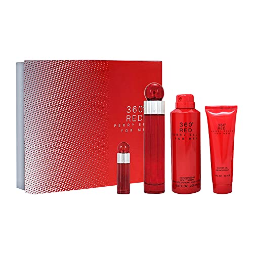Perry Ellis Fragrances 360 - Juego de 4 fragancias para hombre, color rojo