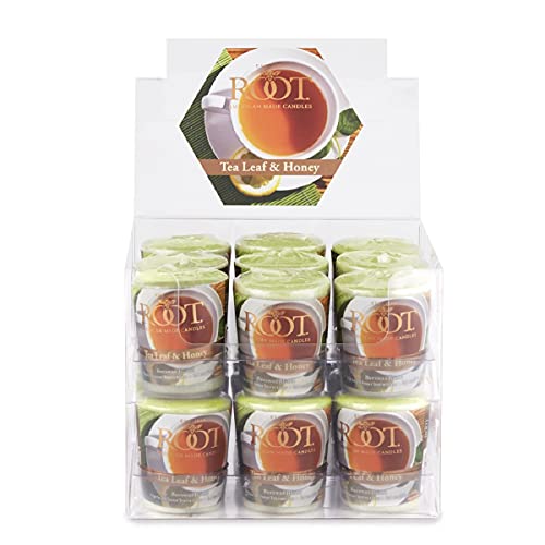 Root Candles Tea Leaf & Honey Beeswax Blend Votives, 18-Count