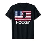 Cool American Flag Hockey T-shirt - Hockey Team Gift Tee T-Shirt