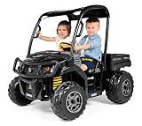 Peg Perego John Deere Gator XUV Midnight Black Extra Large 12 Volt Ride-On, Durable Design for Kids 3-8