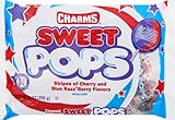 Patriotic USA Flag Charms Sweet Pops, 9 oz. Bag,Red, White and Blue,15 Count (Pack of 1)