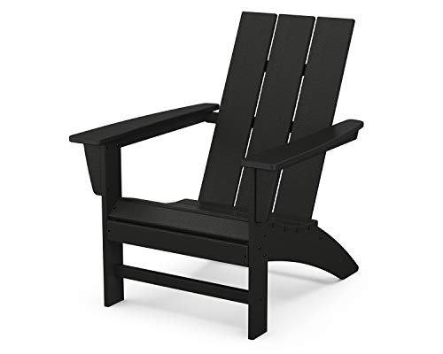POLYWOOD Modern Adirondack Chair, Black