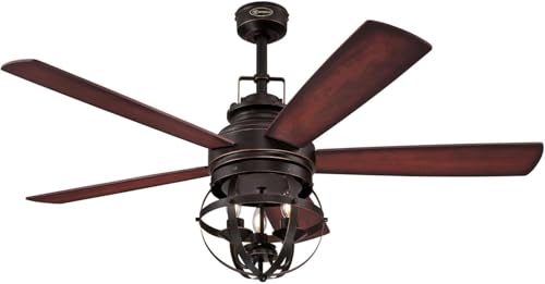 Westinghouse 7217100 Stella Mira 52-Inch Oil Rubbed Bronze Indoor Ceiling Fan, LED Light K…