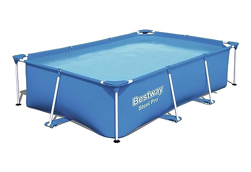 Alberca Rectangular Steel Pro Azul, Medidas 2.59Mx1.70Mx61Cm (8'6"X67"X24"), Capacidad 2,300 Lts. Con Estructura De Acero Reforzado.