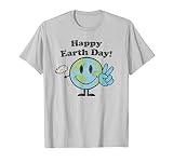 Happy Earth Day Cute Peace Sign Flower Distressed T-Shirt