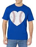 Baseball Heart Shirt Cute Mom Dad Men Women Softball Gift T-Shirt