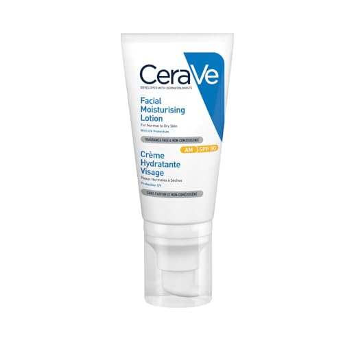 CeraVe Loción Hidratante de Rostro FPS25 |52ml| Hidratante facial diario con protector solar | Libre de fragancia