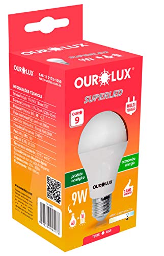 Lâmpada LED Bulbo OUROLUX Branca 9W Bivolt E27