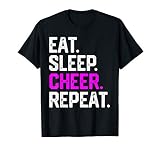 EAT SLEEP CHEER REPEAT SHIRT Cheerleader Dance Tumble Girls