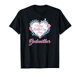 Happy Mother's Day, Godmother Floral Heart Design T-Shirt