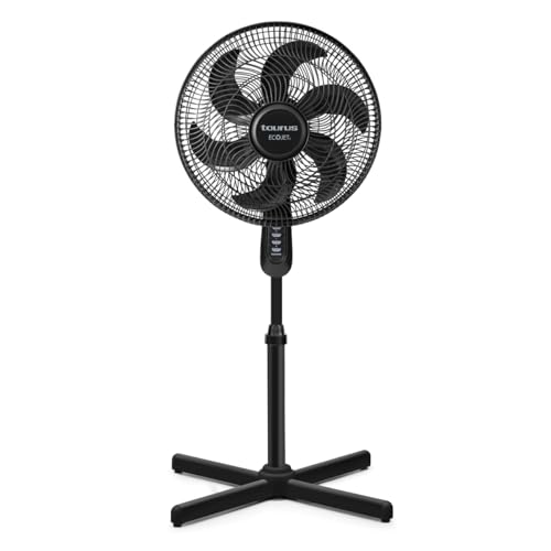 TAURUS UNIVERSE | Ventilador de Pedestal 16 Pulgadas Silencioso | ECOJET | 30% Más Aire y Mayor Eficiencia Energética | 3 Velocidades | 6 Aspas | Oscilación Amplia