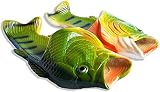 Coddies Fish Flip Flops | The Original Bass Fish Slippers (Green | 9-10 Men | 10-11 Women |EU 42-43)