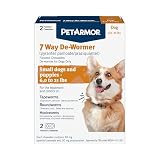 PetArmor 7 Way De-Wormer for Dogs, Oral Treatment of Tapeworm, Roundworm & Hookworm, Dewormer for Puppies & Small Dogs (6-25 lbs), Worm Remover (Praziquantel & Pyrantel Pamoate), 2 Flavored Chewables