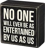 Primitives by Kathy Mini Box Sign, 3.50" x 3.5", Entertained by Us