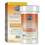 Garden of Life Raw Probiotics for Women and Men with Digestive Enzymes, 100 Billion CFU, Clinically Studied Strains, Shelf Stable, 30 Capsules