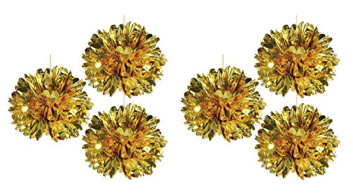 Beistle 54812-GD Boules en Peluche métalliques Doré