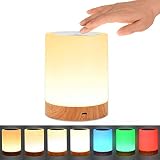 UNIFUN Bedside Touch Lamp Rechargeable Dimmable RGB LED Table Night Light |…