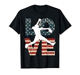 LOVE American July 4th Softball Teen Girls Women T-Shirt