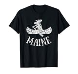 Maine Shirt Funny Moose Canoe Vacation T Shirt T Shirt