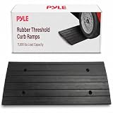 Pyle Car Driveway Curbside Bridge Ramp - Heavy Duty Rubber Threshold Curb…