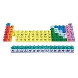 hand2mind Connecting Color Tiles Periodic Table for Kids Ages 10-13, Learn About Elements and Chemistry at Home, Atomic Number, Symbol, Weight, and Electron, Homeschool Supplies (163 Tiles)