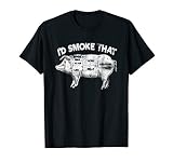 I D Smoke That Funny Bbq Smoker Vintage Pig Meat Lover T Shi