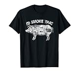 I'd Smoke That Funny BBQ Smoker Vintage Pig Meat Lover T-Shirt