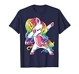 Dabbing Unicorn T Shirt Girls Kids Women Rainbow Unicorns T