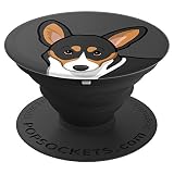 Cute Black Tricolor Pembroke Welsh Corgi Popsockets Popgrip