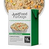 JustFoodForDogs Pantry Fresh Wet Dog Food, Complete Meal or Topper, Chicken & White Rice Human Grade Recipe - 12.5 oz (Pack of 6)