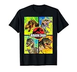 Jurassic Park Four Different Dinosaur Faces Graphic T Shirt