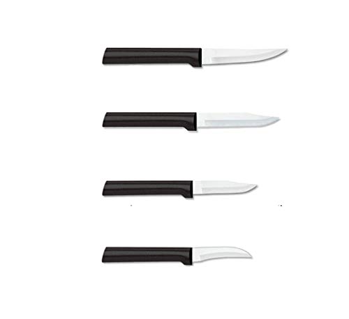 Rada Cutlery 4-Piece Paring Knife Set, Black Handles