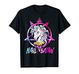 Unicorn Hail Satan Death Metal Rainbow Shirt Rave Men Women