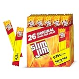 Slim Jim Smoked Meat Sticks, Original Flavor, 6g Protein Per Serving, Snack Size, Father's Day Snack Gift for Dad, 0.28 oz. (26 Count)