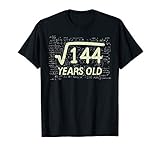 Square Root Of 144 Shirt Years Old 12th Birthday Math T-Shirt